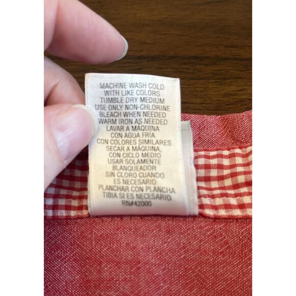 Disney Womens 3/4 Sleeve Button Down Shirt Sz XL “SS Mickey” Red Embroidered - Picture 5 of 8